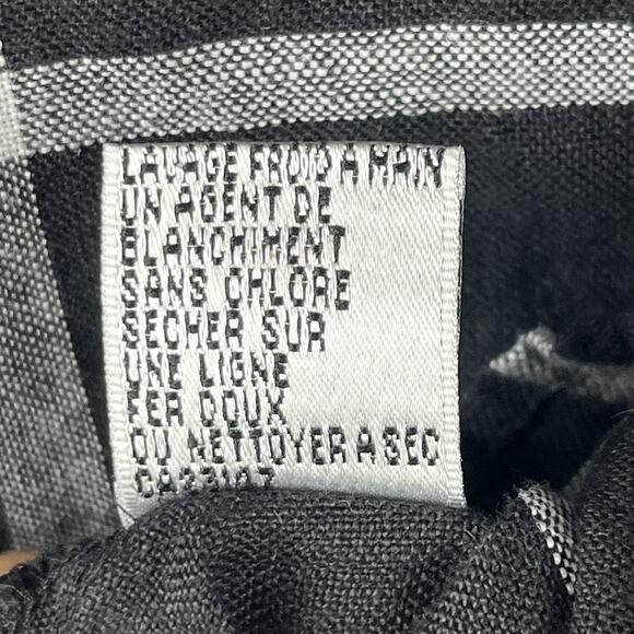 Talbots Women Irish Linen Button Up Shirt Size 18 Black Plaid Beachy Capsule - Picture 5 of 10